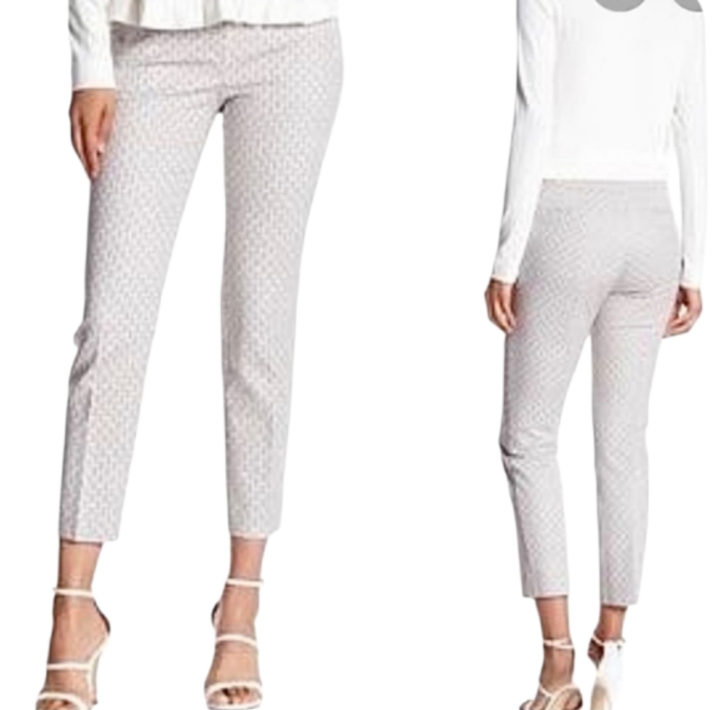 Nordstrom x Crosby Grey and white diamond patterned slacks pants size 2